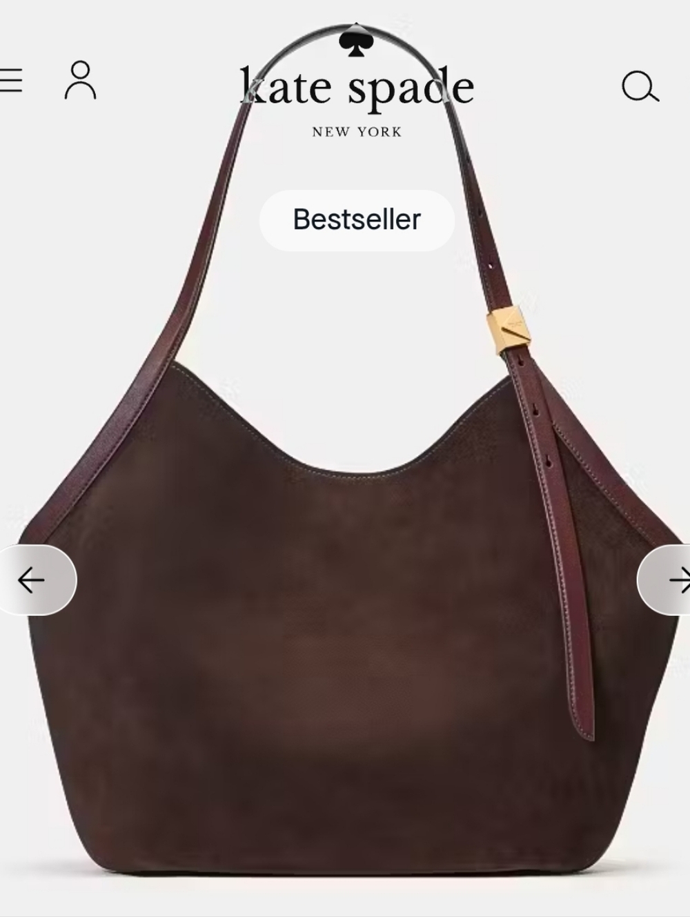 NWT Kate Spade Deco Suede Tulip Tote Bag In Hot Fudge - Picture 5 of 8